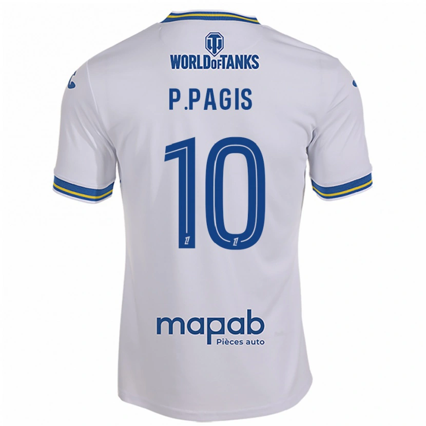Danxen Herren Pablo Pagis #10 Weiß Himmelblau Auswärtstrikot Trikot 2025/26 T-Shirt