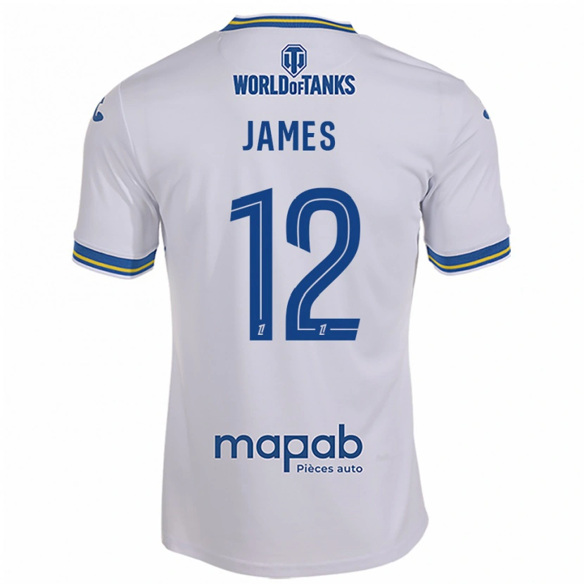 Danxen Herren Isaac James #12 Weiß Himmelblau Auswärtstrikot Trikot 2025/26 T-Shirt