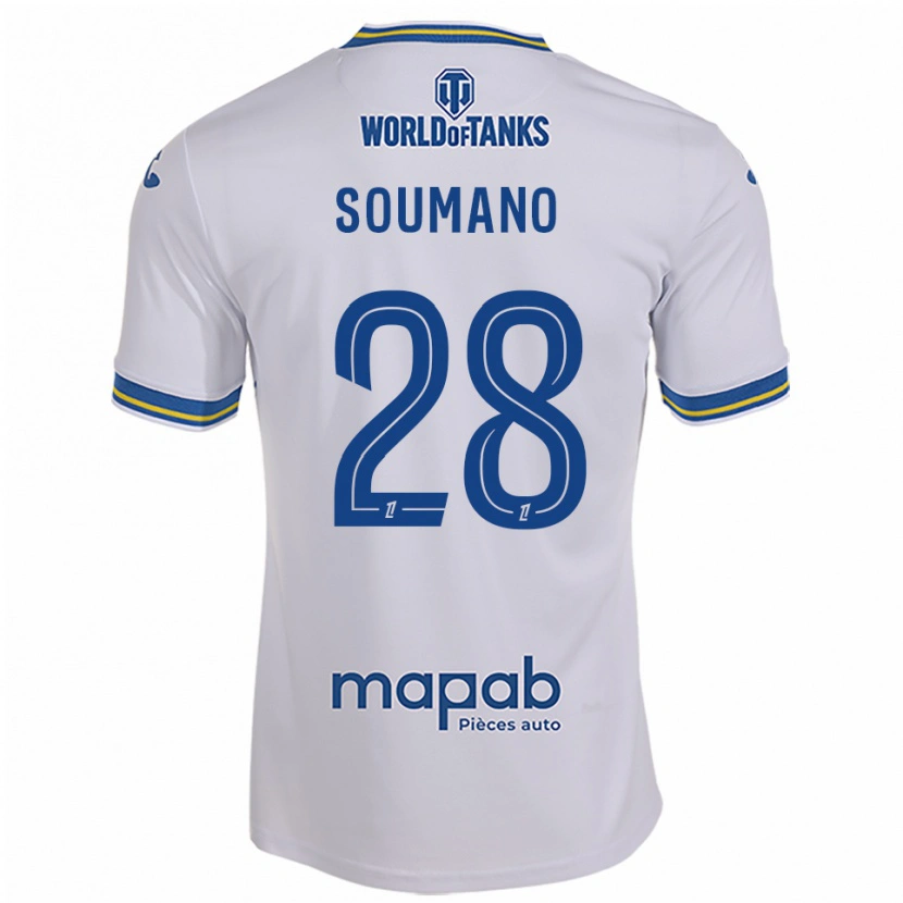 Danxen Herren Sambou Soumano #28 Weiß Himmelblau Auswärtstrikot Trikot 2025/26 T-Shirt