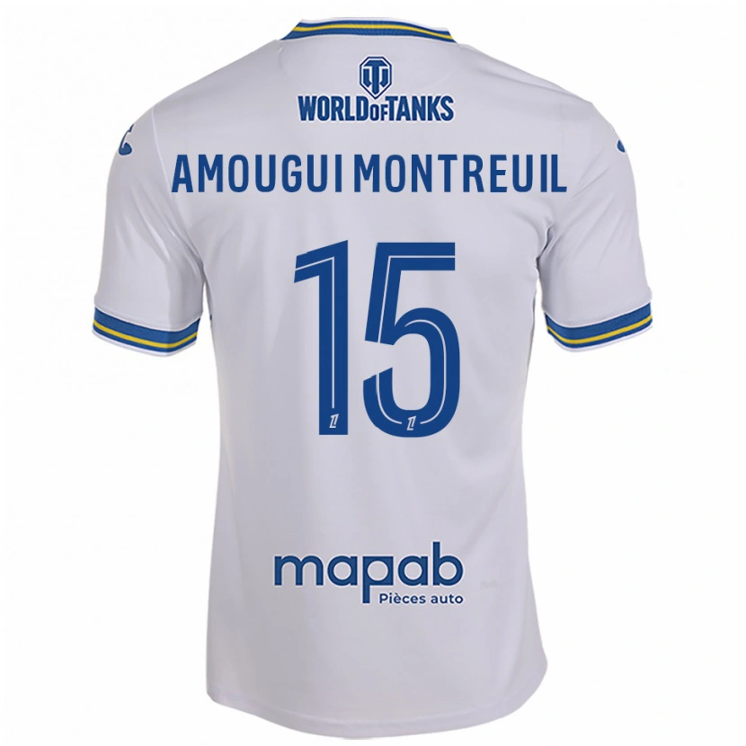 Danxen Herren Maceo Amougui Montreuil #15 Weiß Himmelblau Auswärtstrikot Trikot 2025/26 T-Shirt