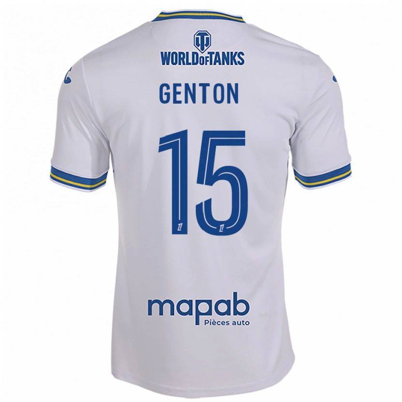 Danxen Herren Enzo Genton #15 Weiß Himmelblau Auswärtstrikot Trikot 2025/26 T-Shirt