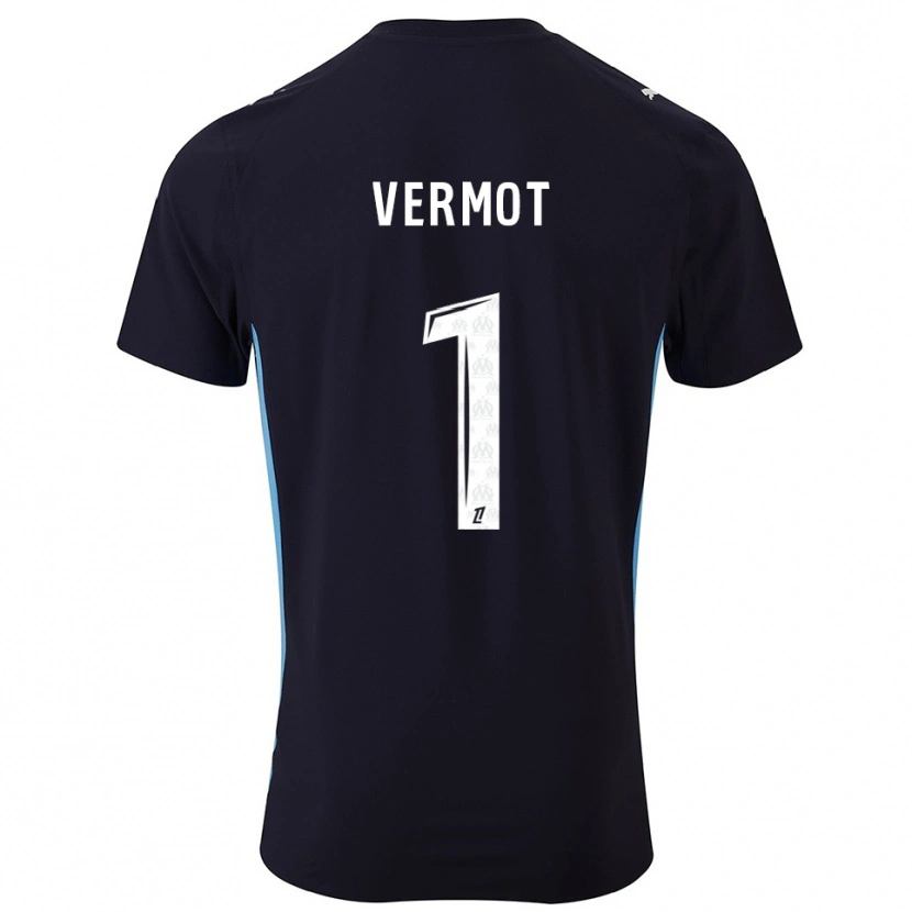 Danxen Herren Théo Vermot #1 Schwarz Himmelblau Auswärtstrikot Trikot 2025/26 T-Shirt