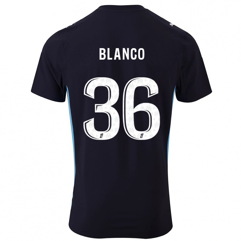 Danxen Herren Rubén Blanco #36 Schwarz Himmelblau Auswärtstrikot Trikot 2025/26 T-Shirt