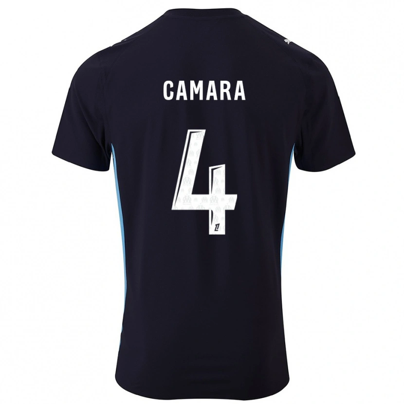 Danxen Herren Fodé Camara #4 Schwarz Himmelblau Auswärtstrikot Trikot 2025/26 T-Shirt