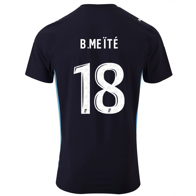 Danxen Herren Bamo Meïté #18 Schwarz Himmelblau Auswärtstrikot Trikot 2025/26 T-Shirt