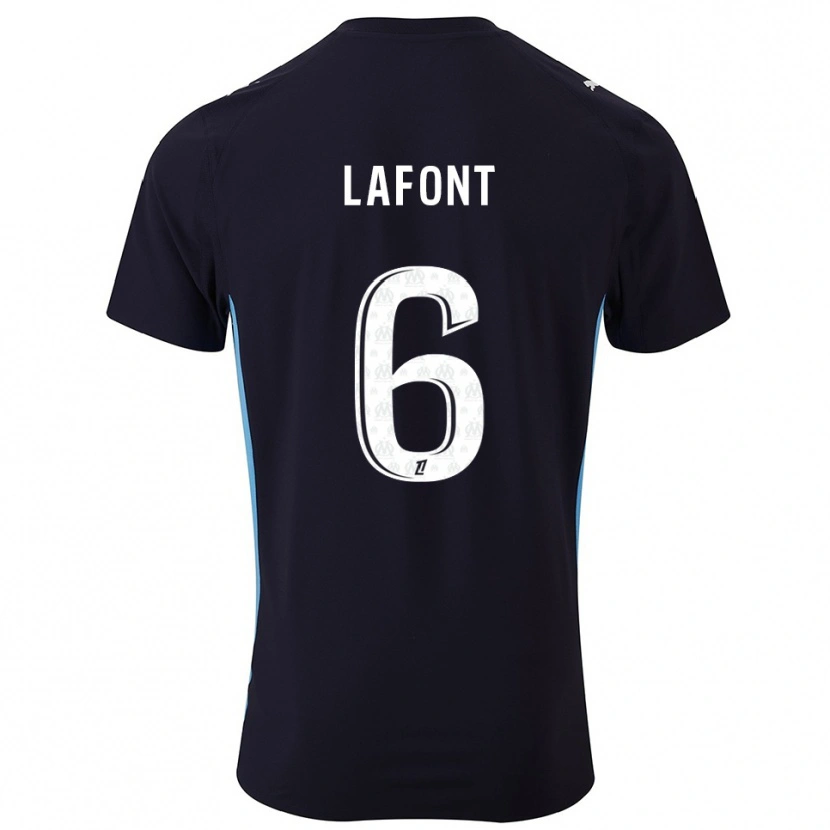 Danxen Herren Gaël Lafont #6 Schwarz Himmelblau Auswärtstrikot Trikot 2025/26 T-Shirt