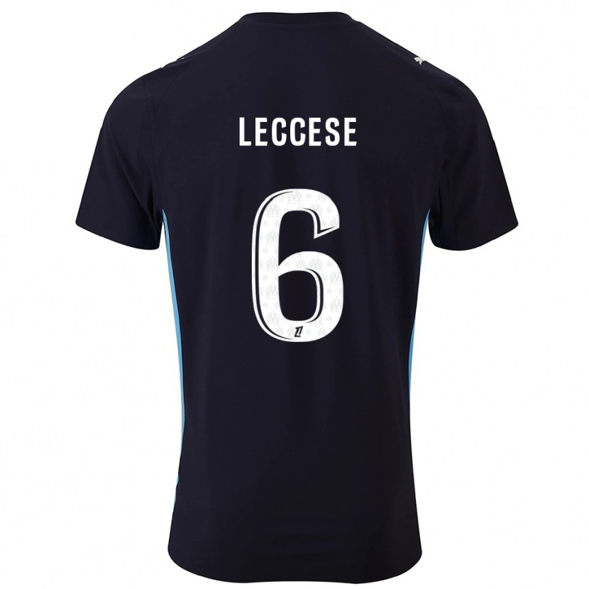 Danxen Herren Milan Leccese #6 Schwarz Himmelblau Auswärtstrikot Trikot 2025/26 T-Shirt