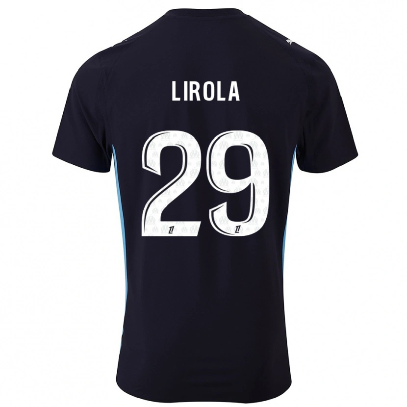 Danxen Herren Pol Lirola #29 Schwarz Himmelblau Auswärtstrikot Trikot 2025/26 T-Shirt