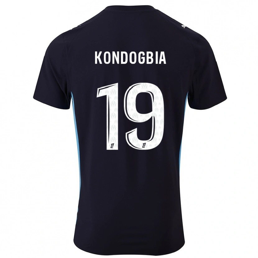 Danxen Herren Geoffrey Kondogbia #19 Schwarz Himmelblau Auswärtstrikot Trikot 2025/26 T-Shirt