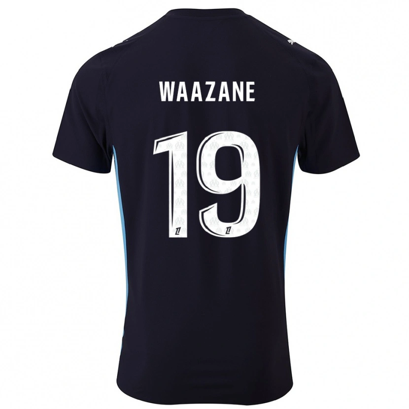 Danxen Herren Jassim Waazane #19 Schwarz Himmelblau Auswärtstrikot Trikot 2025/26 T-Shirt