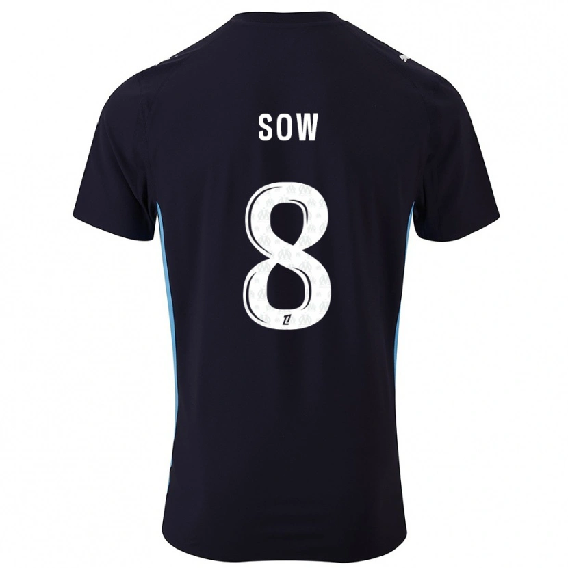 Danxen Herren Mbayang Sow #8 Schwarz Himmelblau Auswärtstrikot Trikot 2025/26 T-Shirt