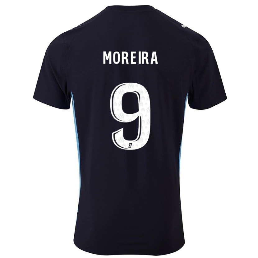 Danxen Herren Iuri Moreira #9 Schwarz Himmelblau Auswärtstrikot Trikot 2025/26 T-Shirt