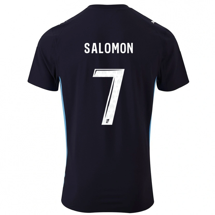 Danxen Herren Maëva Salomon #7 Schwarz Himmelblau Auswärtstrikot Trikot 2025/26 T-Shirt