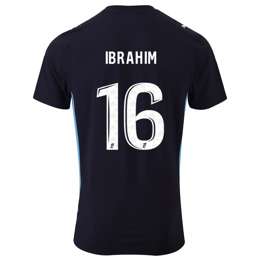 Danxen Herren Ayman Ibrahim #16 Schwarz Himmelblau Auswärtstrikot Trikot 2025/26 T-Shirt