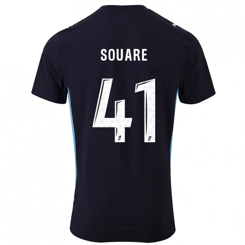 Danxen Herren Cheick Souare #41 Schwarz Himmelblau Auswärtstrikot Trikot 2025/26 T-Shirt