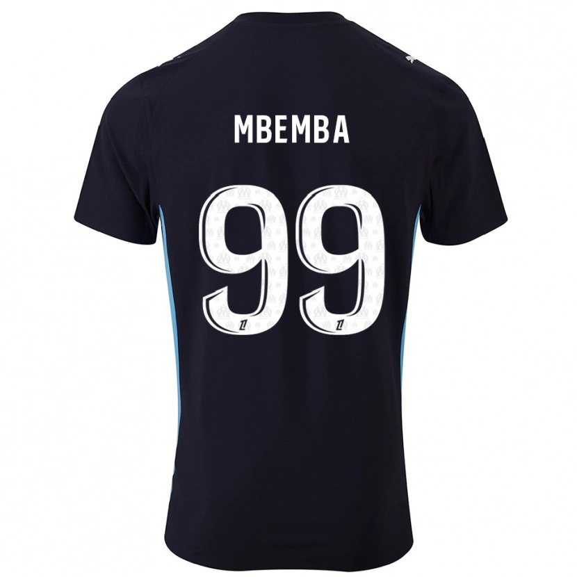 Danxen Herren Chancel Mbemba #99 Schwarz Himmelblau Auswärtstrikot Trikot 2025/26 T-Shirt