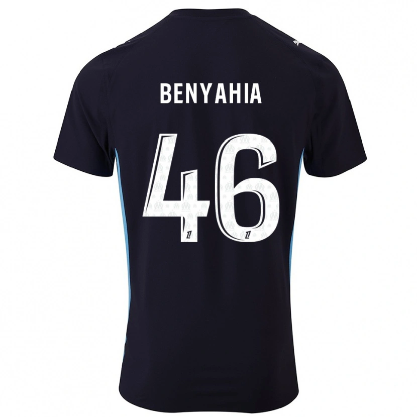 Danxen Herren Aylan Benyahia-Tani #46 Schwarz Himmelblau Auswärtstrikot Trikot 2025/26 T-Shirt