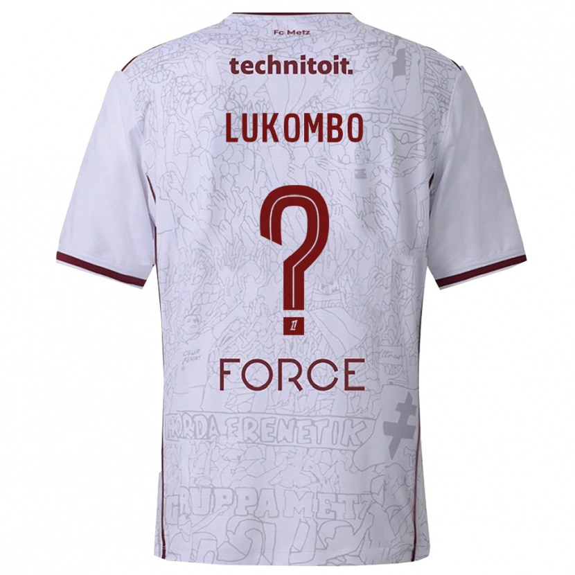 Danxen Herren Joseph Lukombo #0 Weiß Burgunderrot Auswärtstrikot Trikot 2025/26 T-Shirt