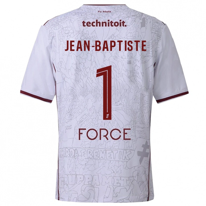 Danxen Herren Romain Jean-Baptiste #1 Weiß Burgunderrot Auswärtstrikot Trikot 2025/26 T-Shirt