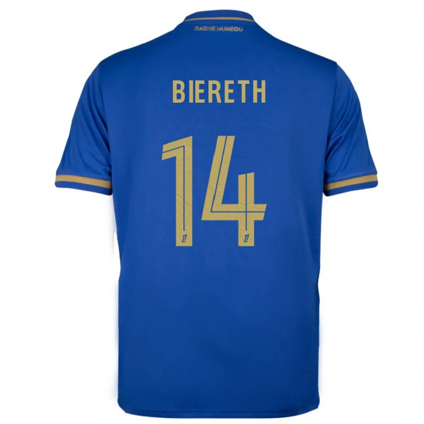 Danxen Herren Mika Biereth #14 Blau Gold Auswärtstrikot Trikot 2025/26 T-Shirt