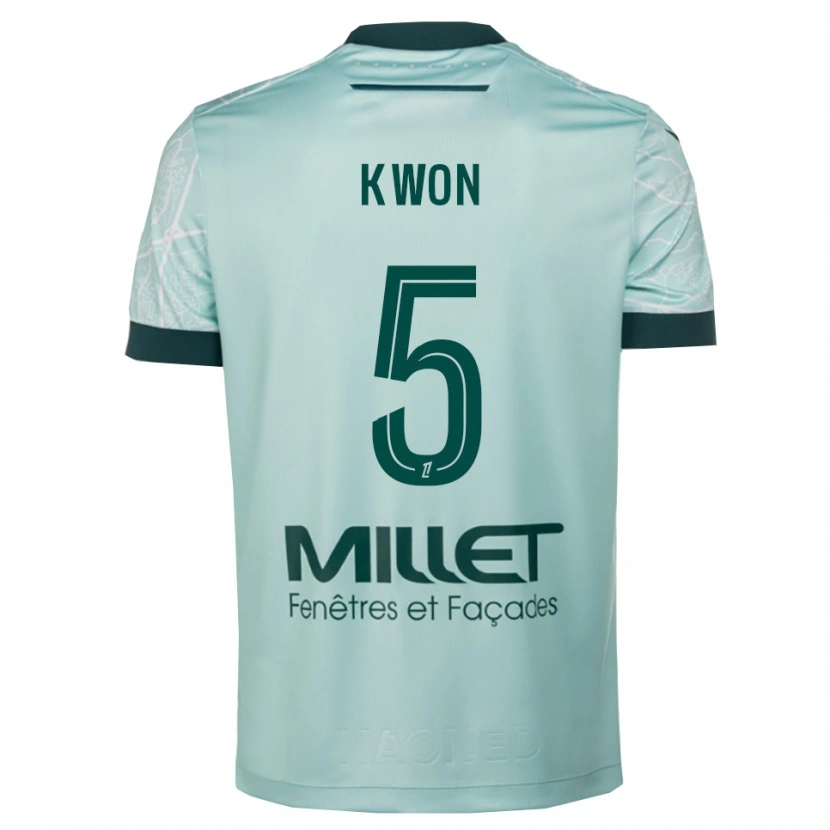 Danxen Herren Hyeok-Kyu Kwon #5 Grün Weiß Auswärtstrikot Trikot 2025/26 T-Shirt
