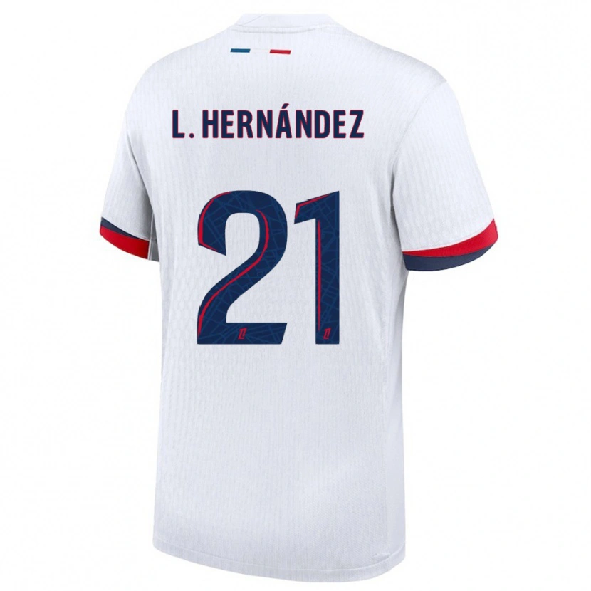 Danxen Herren Lucas Hernández #21 Weiß Rot Auswärtstrikot Trikot 2025/26 T-Shirt