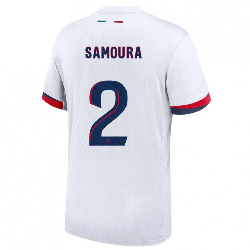 Danxen Herren Thiniba Samoura #2 Weiß Rot Auswärtstrikot Trikot 2025/26 T-Shirt