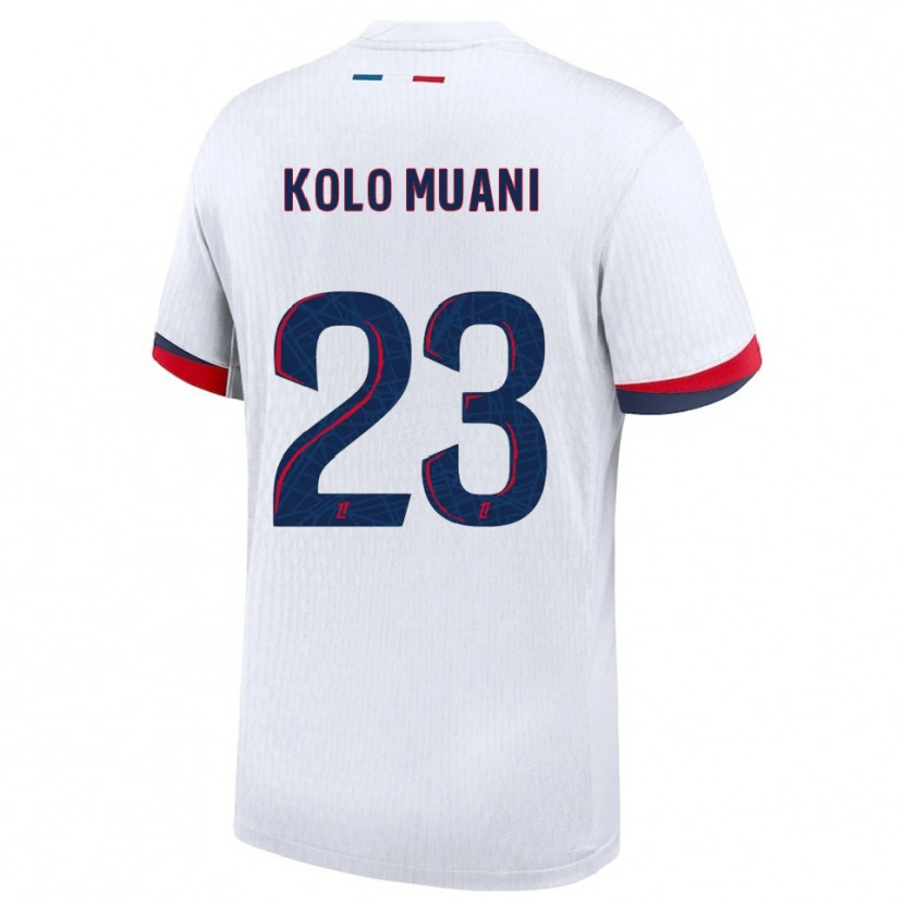 Danxen Herren Randal Kolo Muani #23 Weiß Rot Auswärtstrikot Trikot 2025/26 T-Shirt