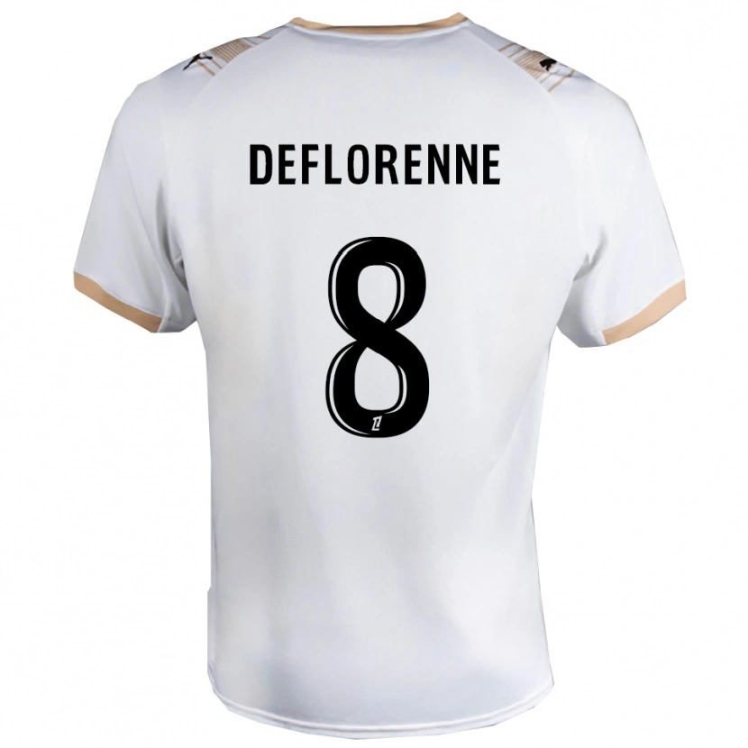 Danxen Herren Théo Deflorenne #8 Weiß Schwarz Auswärtstrikot Trikot 2025/26 T-Shirt