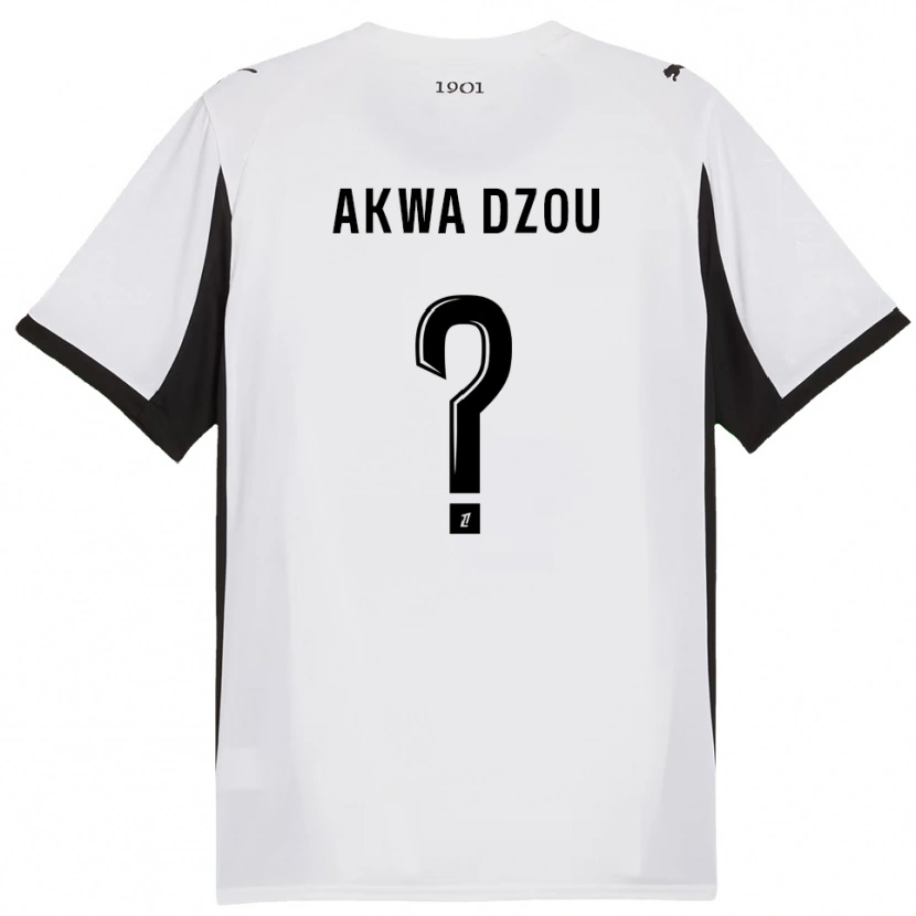 Danxen Herren Yoan Akwa Dzou #0 Weiß Schwarz Auswärtstrikot Trikot 2025/26 T-Shirt