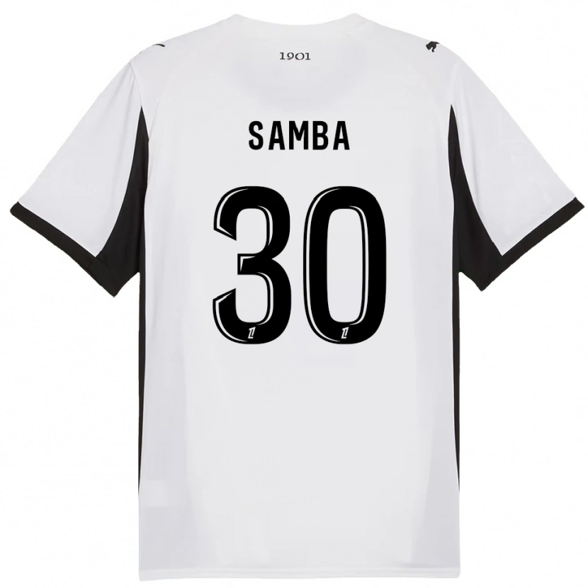 Danxen Herren Brice Samba #30 Weiß Schwarz Auswärtstrikot Trikot 2025/26 T-Shirt