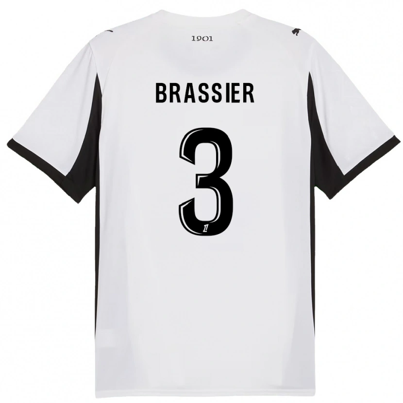 Danxen Herren Lilian Brassier #3 Weiß Schwarz Auswärtstrikot Trikot 2025/26 T-Shirt