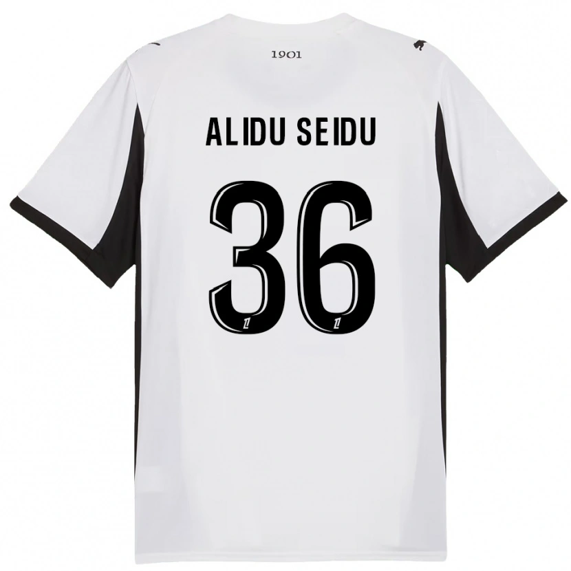 Danxen Herren Alidu Seidu #36 Weiß Schwarz Auswärtstrikot Trikot 2025/26 T-Shirt