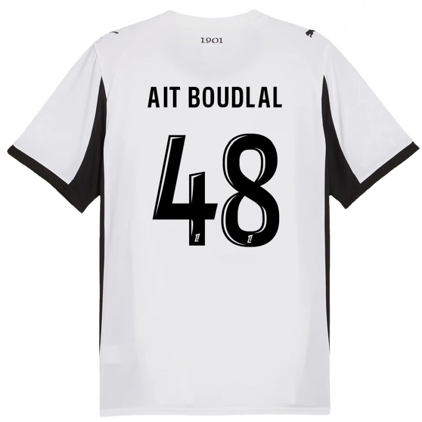 Danxen Herren Abdelhamid Ait Boudlal #48 Weiß Schwarz Auswärtstrikot Trikot 2025/26 T-Shirt