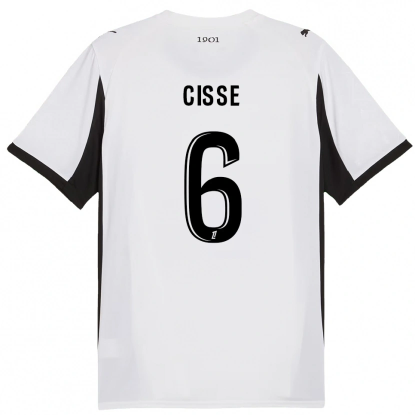 Danxen Herren Djaoui Cissé #6 Weiß Schwarz Auswärtstrikot Trikot 2025/26 T-Shirt