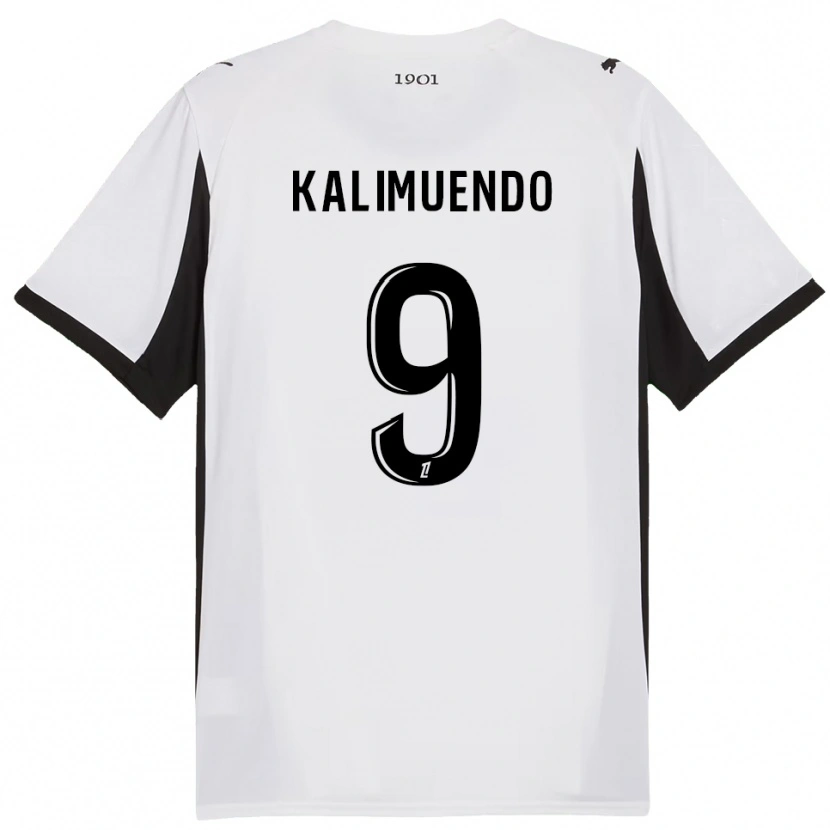 Danxen Herren Arnaud Kalimuendo #9 Weiß Schwarz Auswärtstrikot Trikot 2025/26 T-Shirt