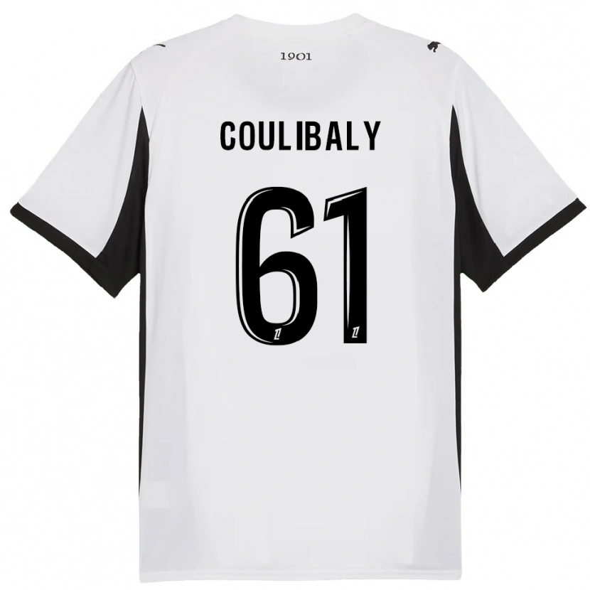 Danxen Herren Joël-Emmanuel Coulibaly #61 Weiß Schwarz Auswärtstrikot Trikot 2025/26 T-Shirt