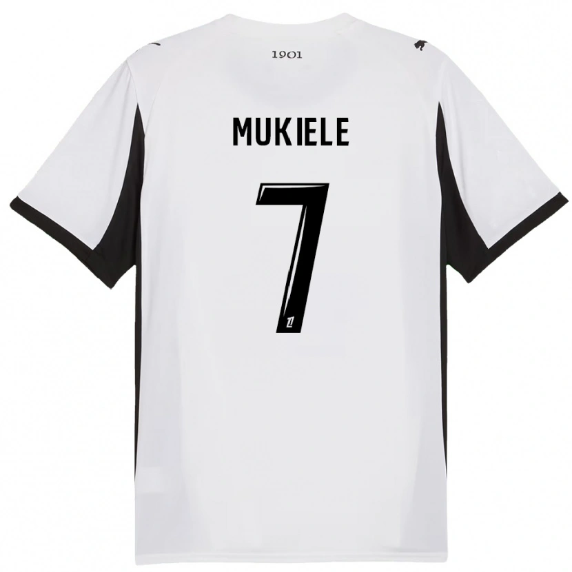 Danxen Herren Nordan Mukiele #7 Weiß Schwarz Auswärtstrikot Trikot 2025/26 T-Shirt