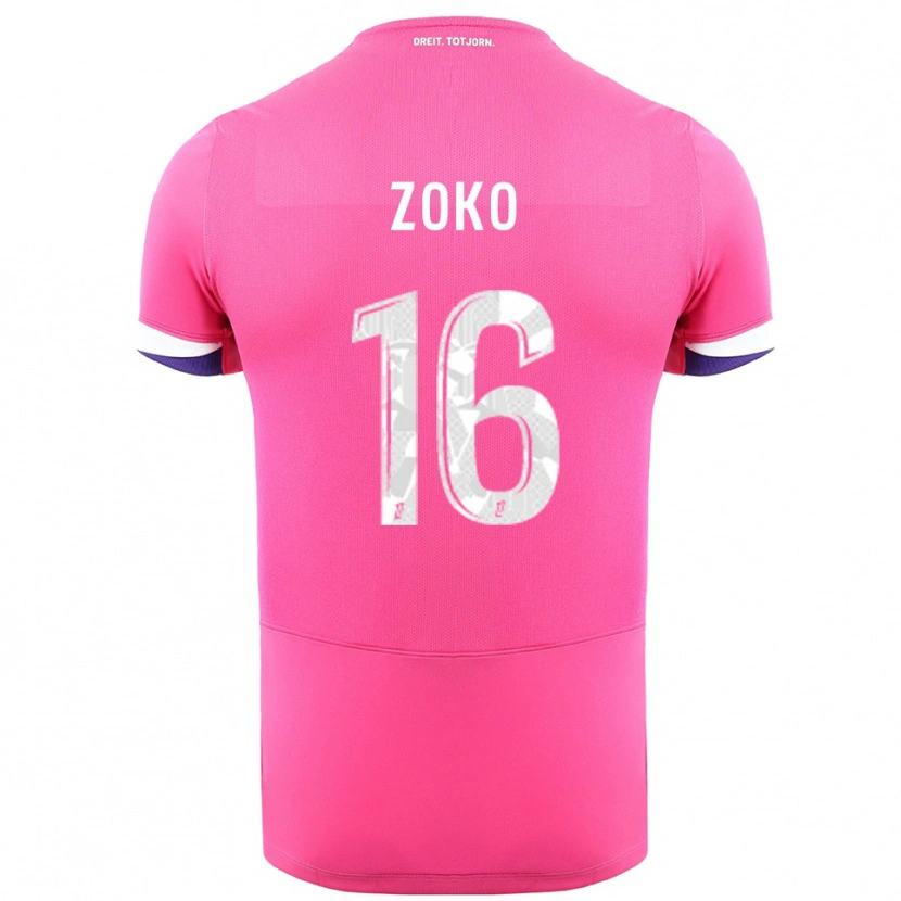Danxen Herren Nathan Zoko #16 Rosa Weiß Auswärtstrikot Trikot 2025/26 T-Shirt