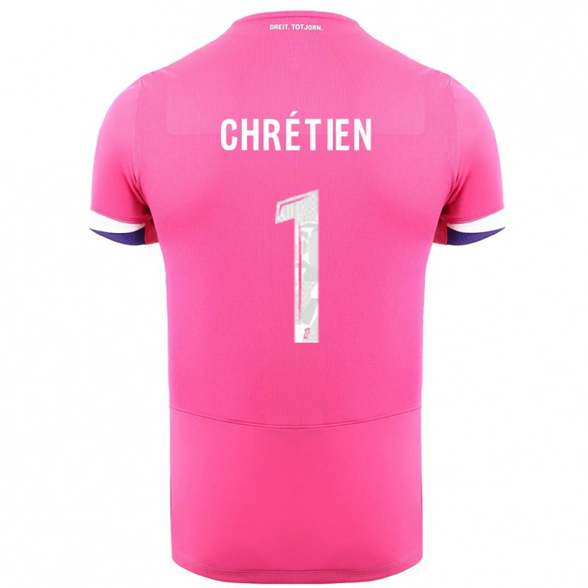 Danxen Herren Jean-Pierre Chrétien #1 Rosa Weiß Auswärtstrikot Trikot 2025/26 T-Shirt