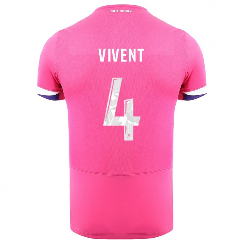 Danxen Herren Sacha Vivent #4 Rosa Weiß Auswärtstrikot Trikot 2025/26 T-Shirt