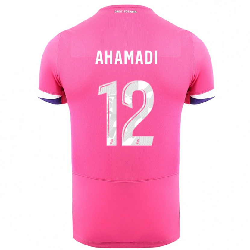 Danxen Herren Isaack Ahamadi #12 Rosa Weiß Auswärtstrikot Trikot 2025/26 T-Shirt