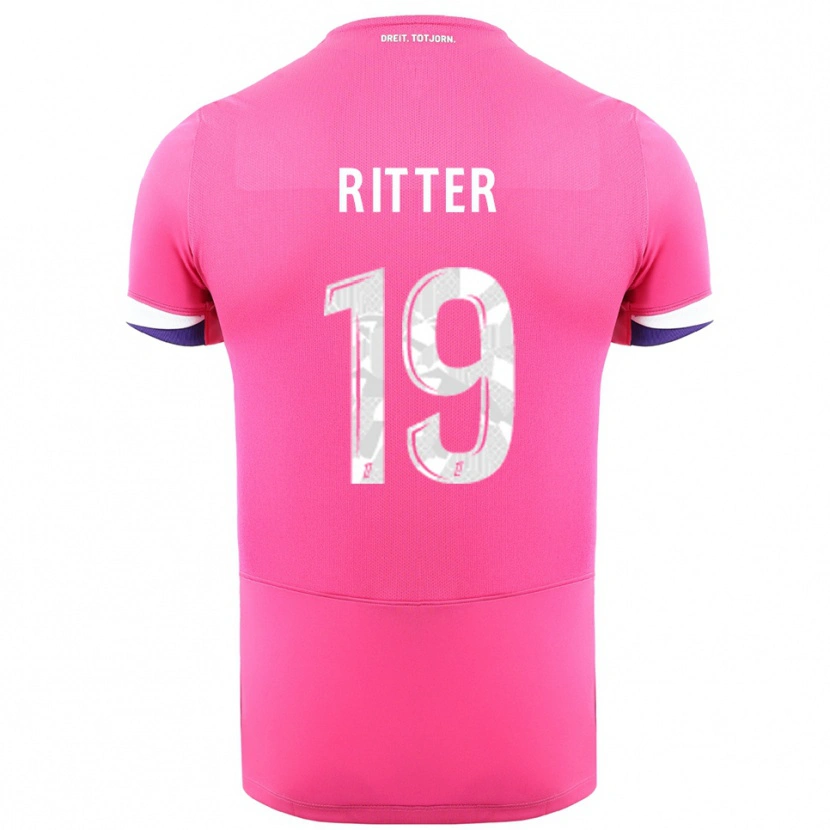 Danxen Herren Morgane Ritter #19 Rosa Weiß Auswärtstrikot Trikot 2025/26 T-Shirt