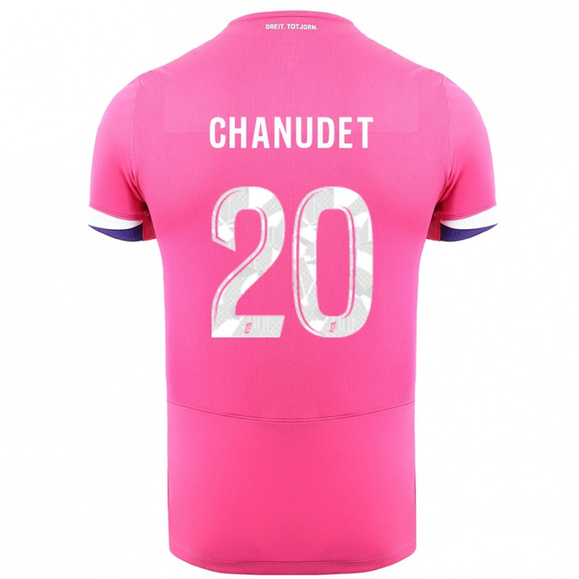 Danxen Herren Coralie Chanudet #20 Rosa Weiß Auswärtstrikot Trikot 2025/26 T-Shirt