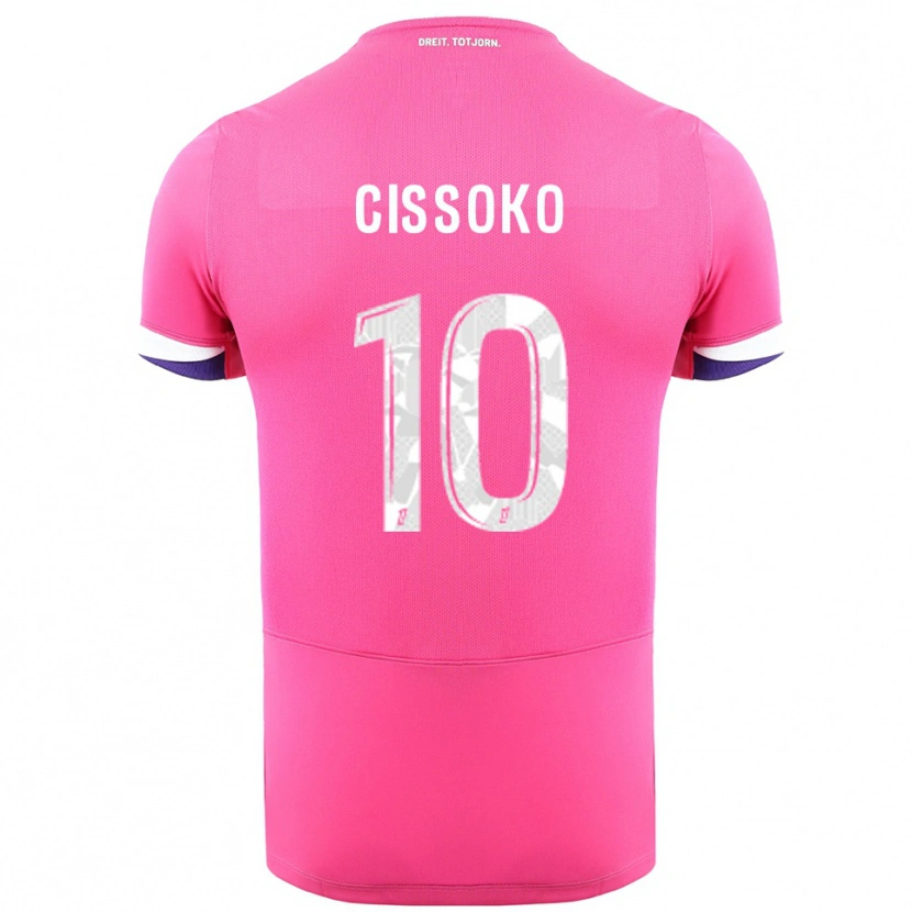 Danxen Herren Ibrahim Cissoko #10 Rosa Weiß Auswärtstrikot Trikot 2025/26 T-Shirt
