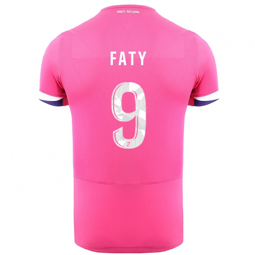 Danxen Herren Enzo Faty #9 Rosa Weiß Auswärtstrikot Trikot 2025/26 T-Shirt