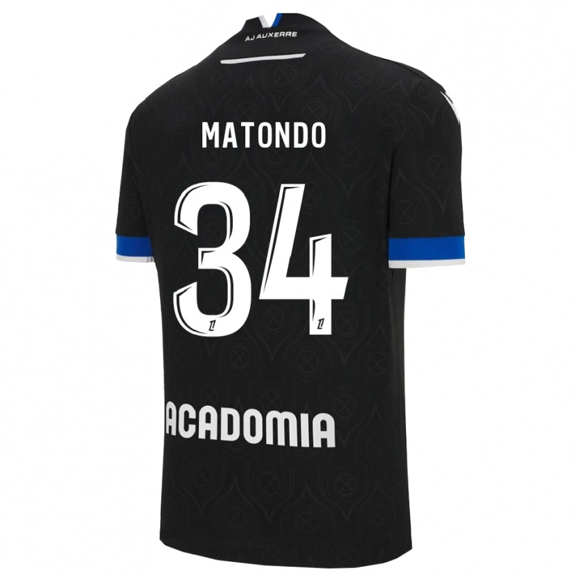 Danxen Herren Rudy Matondo #34 Schwarz Weiß Auswärtstrikot Trikot 2025/26 T-Shirt