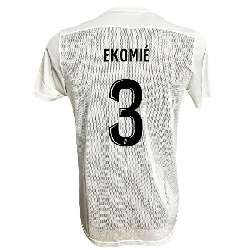 Danxen Herren Jacques Ekomié #3 Schwarz Weiß Auswärtstrikot Trikot 2025/26 T-Shirt