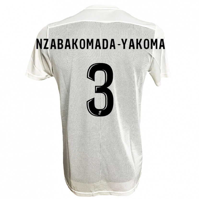 Danxen Herren Raphaël Nzabakomada-Yakoma #3 Schwarz Weiß Auswärtstrikot Trikot 2025/26 T-Shirt