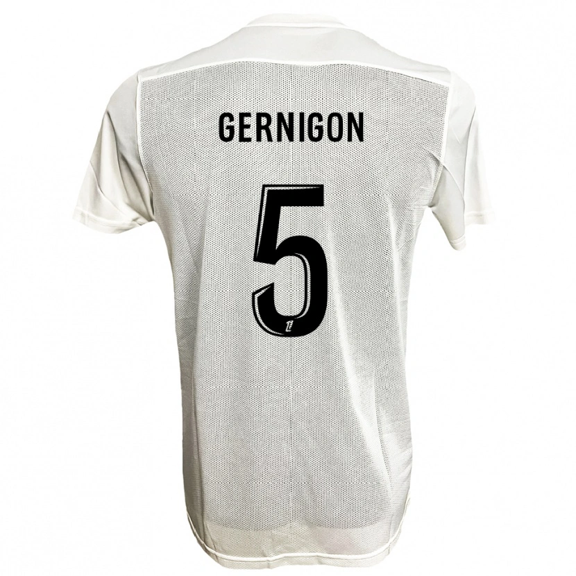 Danxen Herren Maël Gernigon #5 Schwarz Weiß Auswärtstrikot Trikot 2025/26 T-Shirt
